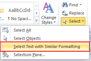 Word_Select_Formatting_II
